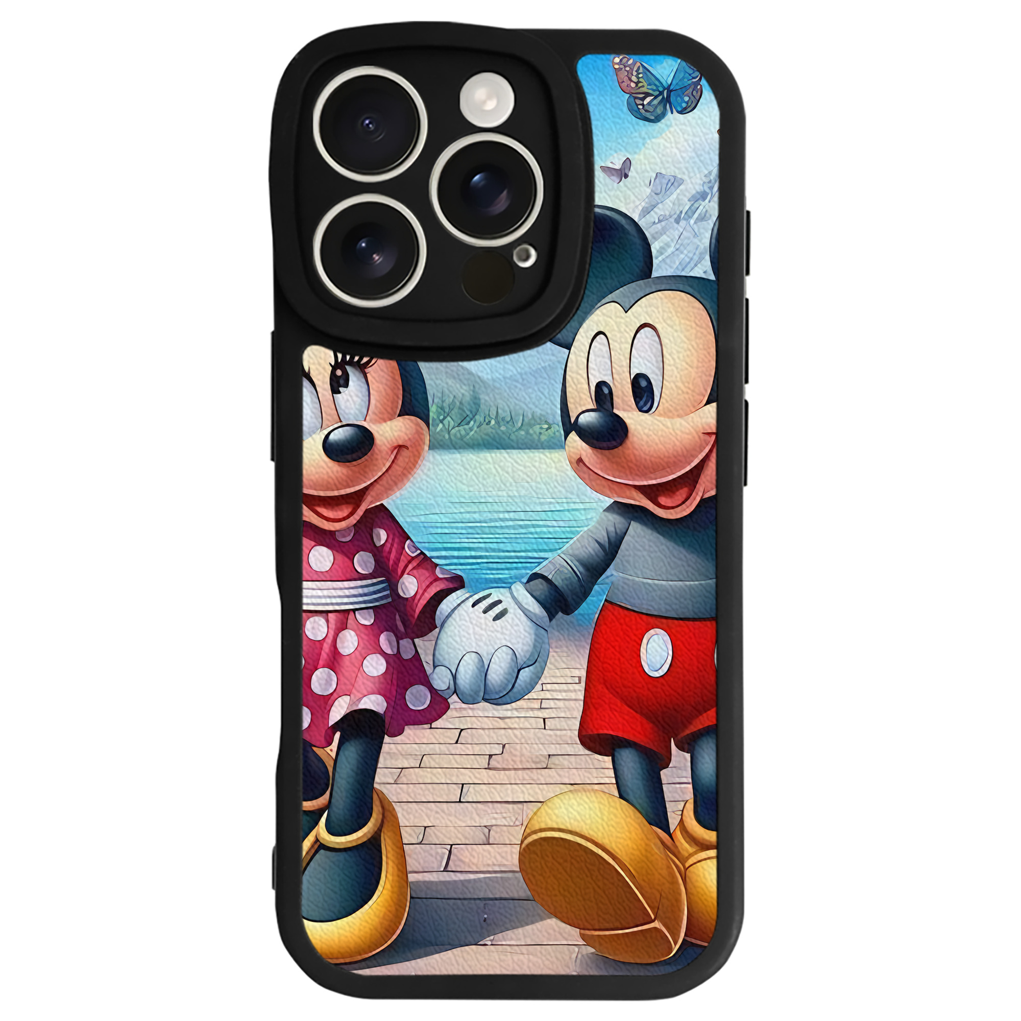 （画像用） ミッキーマウス Mickey Mouse 【iPhone 16シリーズ対応】シリコンスマホケース（レザー調） 材質：シリコン